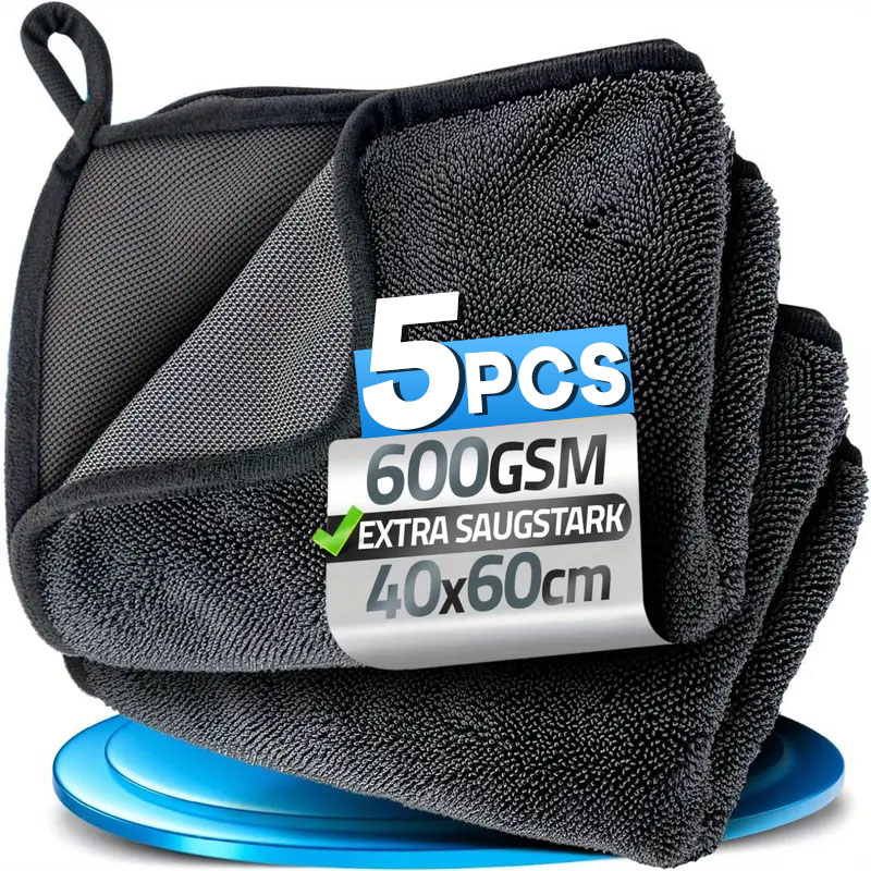 Microfiber Car Drying Towel Super Absorbent - Autowaschhandtücher 600GSM Premium Autopflege-Waschhandtuch Ultra-saugfähiges Trockentuch