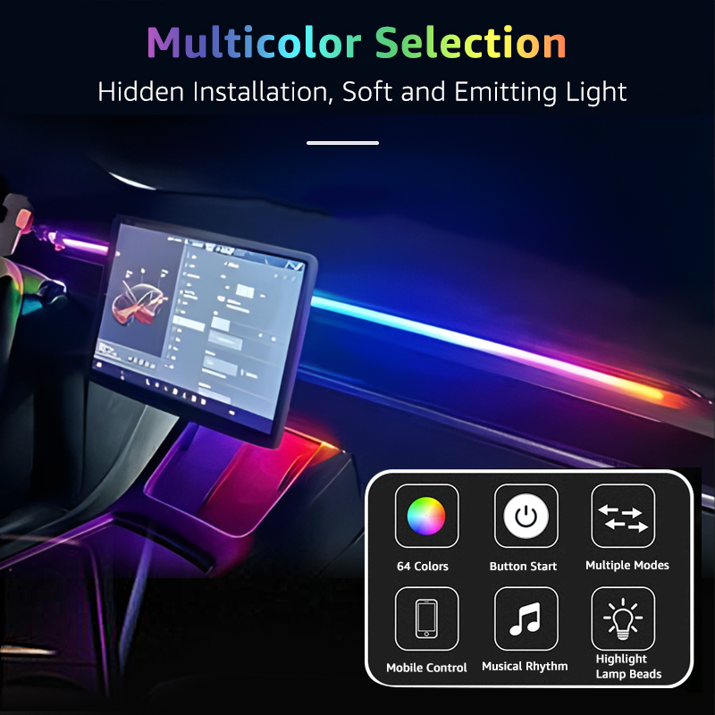 78 Zoll 200cm 150cm LED Auto U – Led Ambient Interior Car Lights App Control Bewertung und Preis